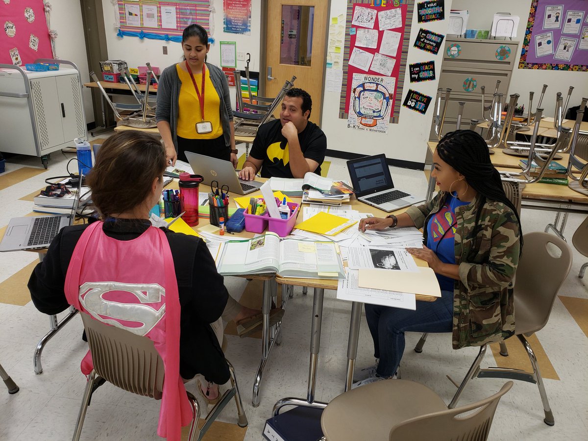 <a href="/WhoAreWe_SGA/">Sugar Grove Academy Middle School</a> Super ELA teachers At Bat during PLC. Still supporting <a href="/iamsharpstown/">Sharpstown Apollos</a> Homecoming Week while being in the work! #dundadadunnn!!@MsKrisLee04 <a href="/IslamHelmy7/">Islam Helmy</a> <a href="/KaliSpates/">Kali Spates</a>