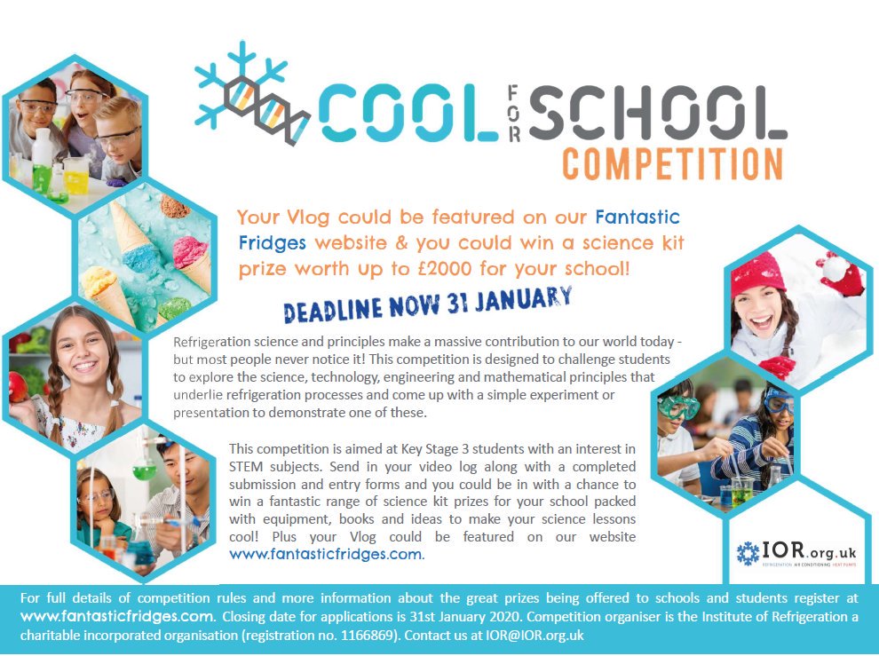 We have a new flier to share with schools, teachers and student! Help promote #hvacr careers and support #science #teaching in schools with fantasticfridges.com 
#WRefD #wrd19 <a href="/WorldRefDay/">World Refrigeration Day</a> <a href="/WomeninRACHP/">Women in RACHP</a> <a href="/RACMagazine/">RAC Magazine</a> <a href="/CoolingPost/">Cooling Post</a> <a href="/ACRNews/">ACR News</a> <a href="/ACRJournal/">ACR Journal & Heat Pumps Today</a>