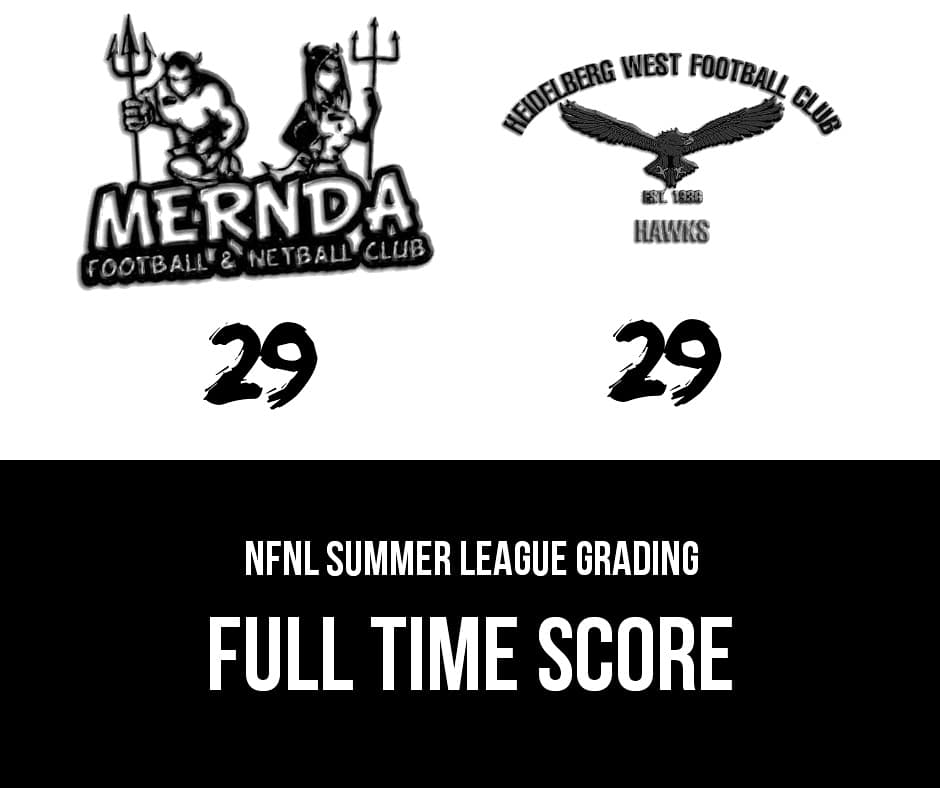 MerndaFC's tweet photo. FULL TIME: Three more results have come through for Summer League - our 1s had a terrific game against Heidelberg West which ended in a draw, our 2s had a very close loss to Kilmore, and our 5s lost to Kilmore. https://t.co/658Ck7CTBV