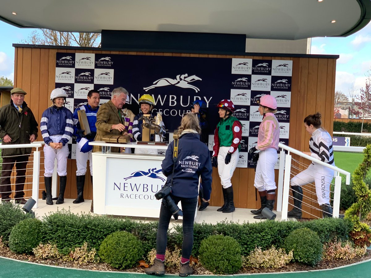 Brill day <a href="/NewburyRacing/">Newbury Racecourse</a> with <a href="/IssyBudge/">Issy Budge</a> powering home in the BHS Charity Race under Bird for Love;  with <a href="/LouiseMckevitt3/">Louise Mckevitt</a> &amp; <a href="/Soph_Conners/">Sophie Conway</a> doing great to finish 5th &amp; 6th on Misu Pete &amp; Arlcchino's Leap;  great day all round.