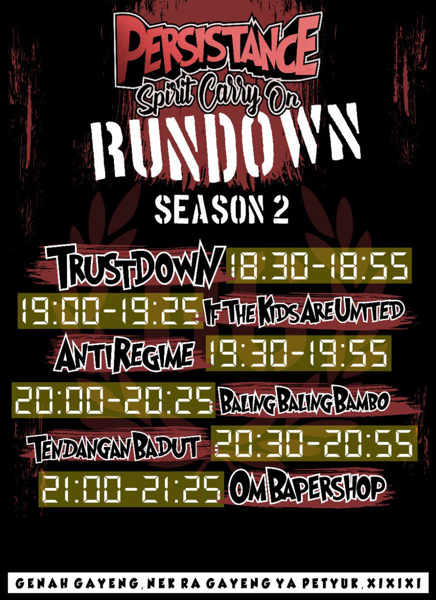 See u tomorrow lads.. 🔥
Mari datang lebih awal.. 🌹
#Persistance
#96thpersissolo