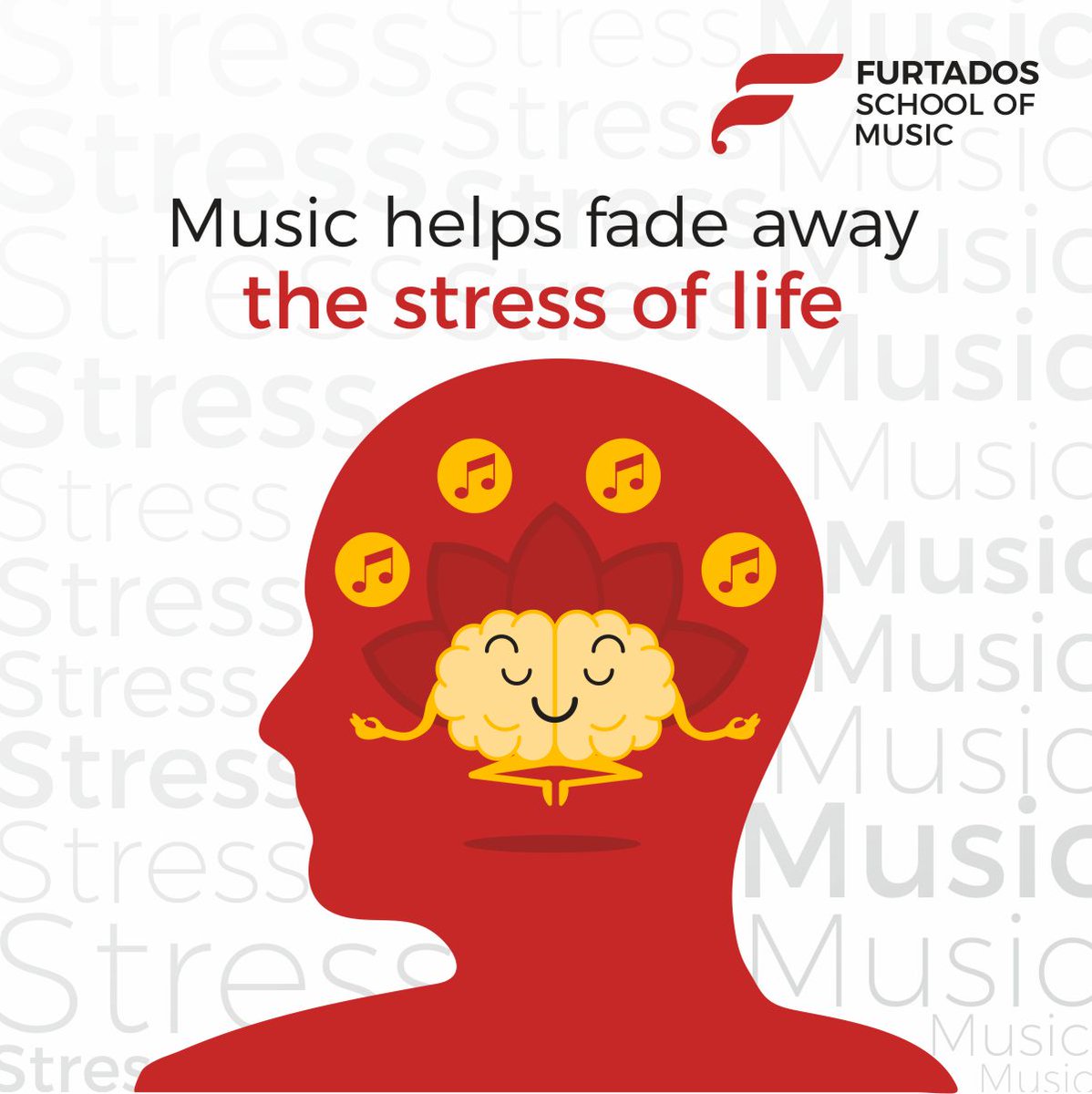 Music has a profound effect on the emotions and the body. Faster music makes one  concentrate better. A slower tempo can quiet one's mind and relax muscles, releasing the stress of the day. 

#FSM #Stress #Anxiety #MusicBenefits #Musicandstress #MusicTherapy #MusicPsychology