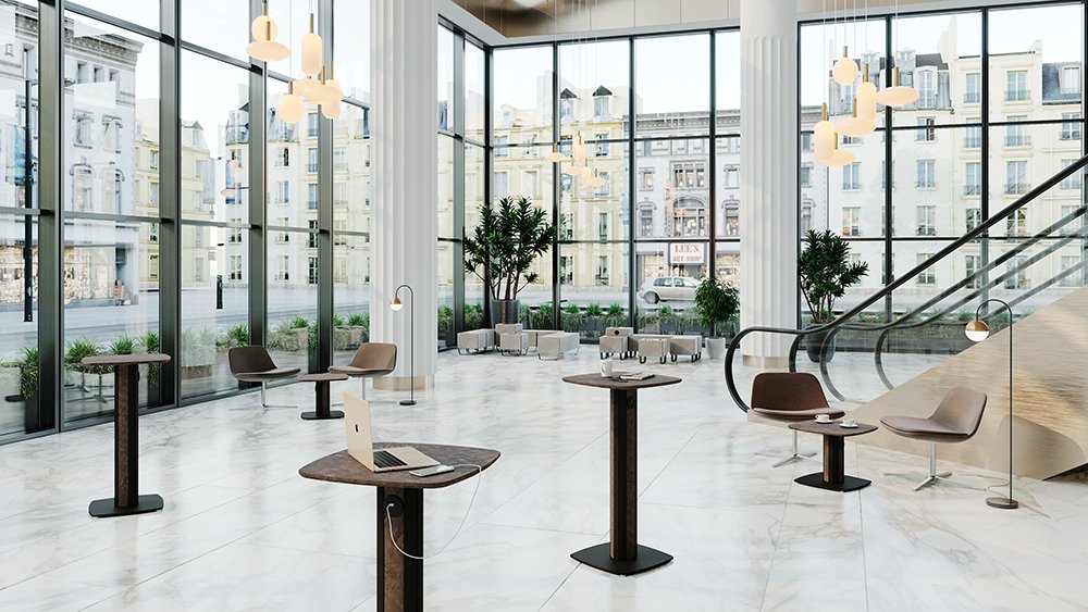 BurgessFurn's tweet image. Create the dreamiest of lobbies with our TriSmart table. Available in two heights, with USB ports and wireless charging tops.
#SmartTables #TriSmart #New