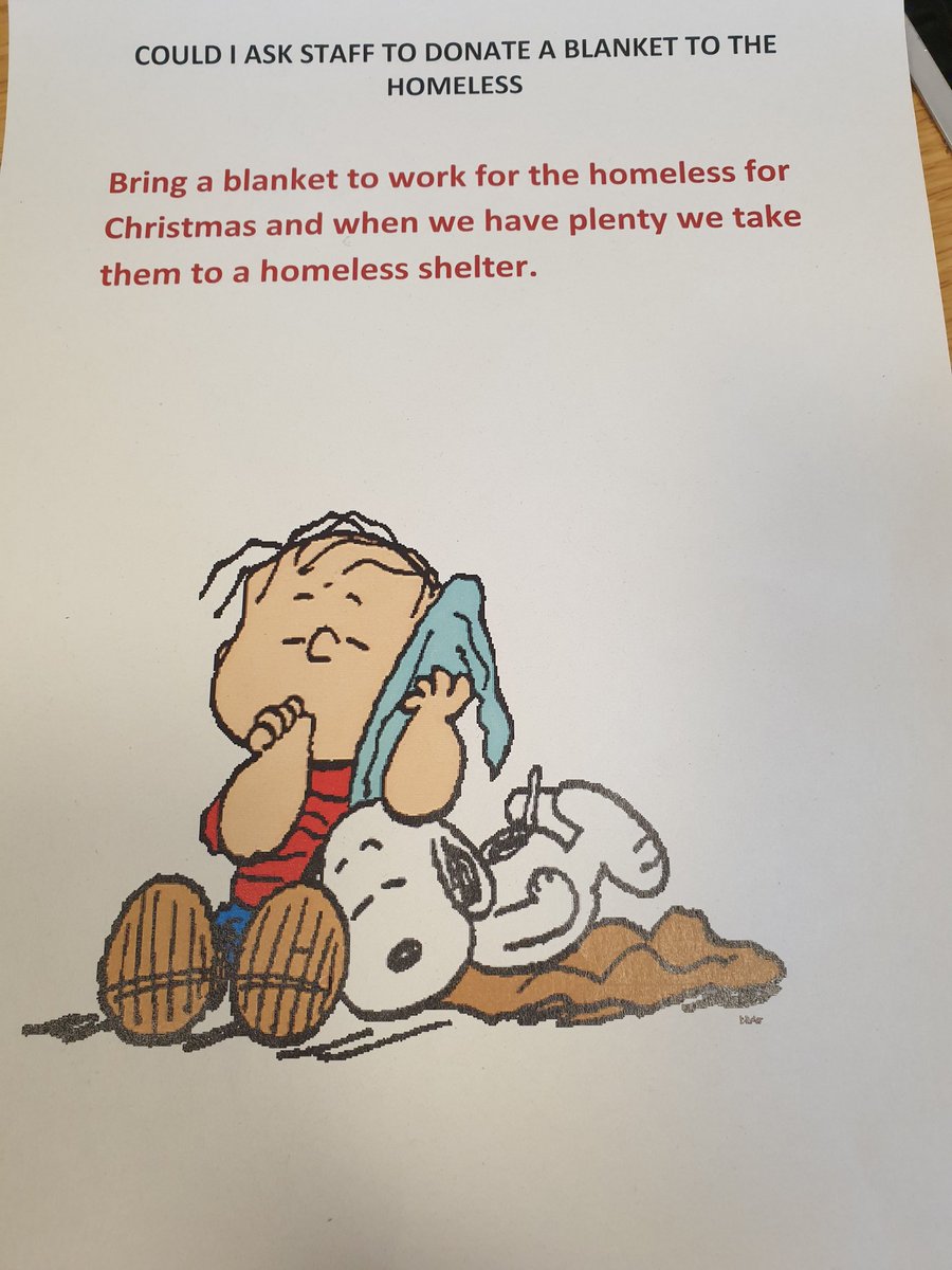 Robinward24's tweet photo. We would love all staff to donate a blanket for the homeless at Christmas. If anyone is willing to donate please send them to Kingsley ward #kingsleyward #endtohomlessness #mentalhealth #christmas2019 https://t.co/WaC7Dmc3Ck