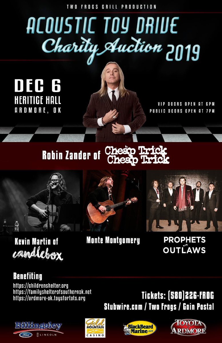 twofrogsgrill's tweet photo. @cheaptrick @RobinZanderBand @candlebox @IMKM @montemontgomery @ProphetsOutlaws 12/6/19 https://t.co/263ZAPmotJ