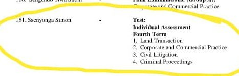 As seen on page 8,  #SenyongaSimon failed 4 papers, 2 times; Land Transactions, Corporate and Commercial Practice, Civil Litigation and Criminal Proceedings. So  @Prophet_elvis is it that your powers fail in Law Development Center or is this antic to dupe gullible people?