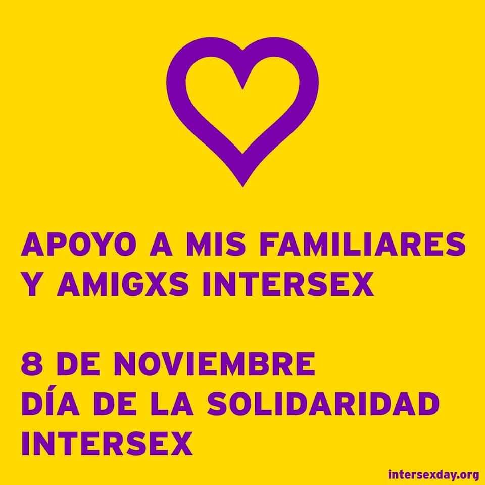 El apoyo familiar, social y de los entornos cercanos es fundamental  para  desarrollo  integral en  nuestrxs vidas  intersex.
Hoy día de la solidaridad intersex, te invitamos a ser solidario comparte esta imagen para saber   que no estamos solos en las luchas diarias.
