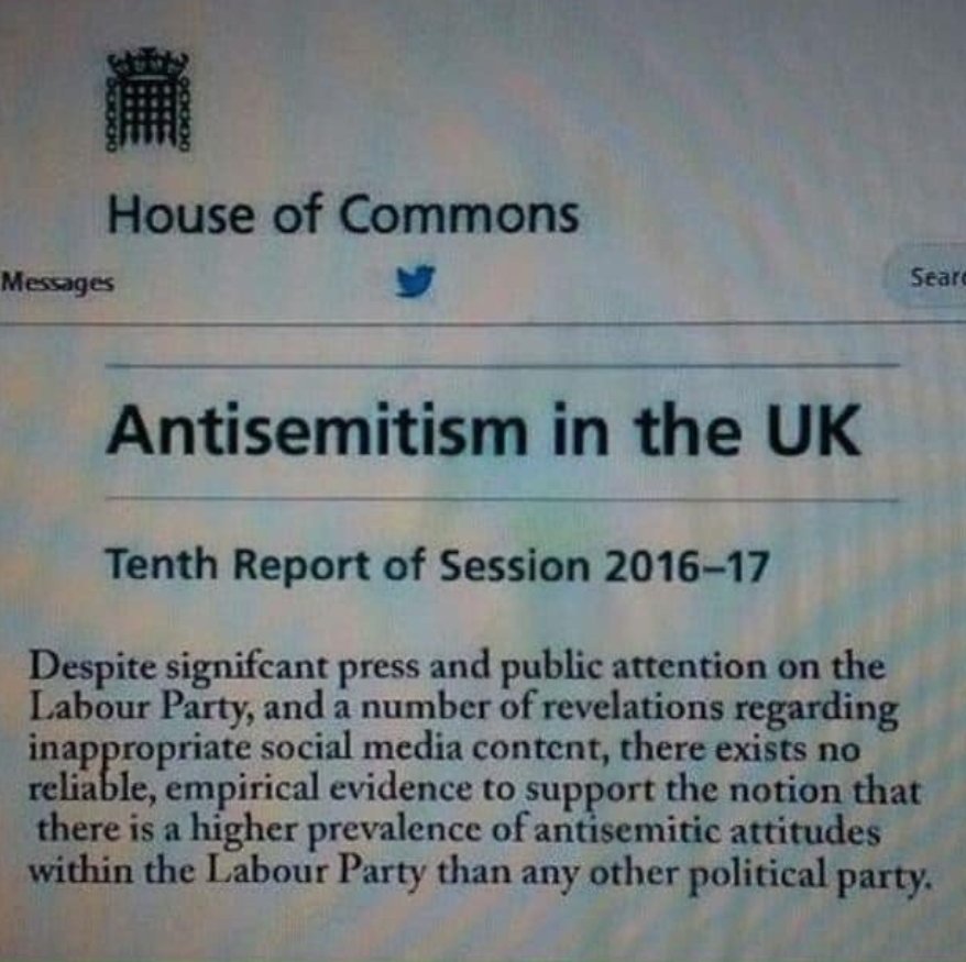Addendum [1]: A Parliamentary Inquiry was held from 2016-17, majority chaired by the  @Conservatives . It concluded that there was no evidence to suggest that antisemitism was a larger problem within Labour than in any other Party.