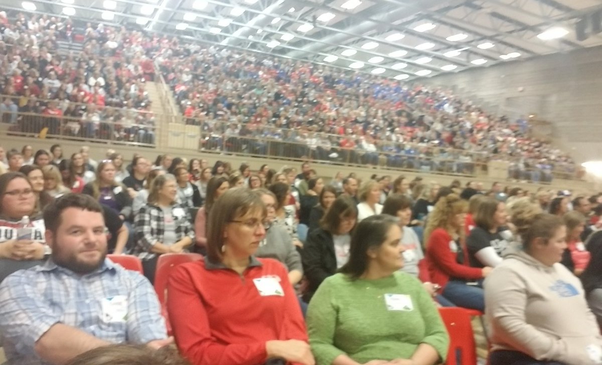 Starting a great day of professional learning with our friends in education. This gymnasium is full of dedicated educators from our area who share students, stories, and a commitment to serving others above all. #bransonhope #TLES19