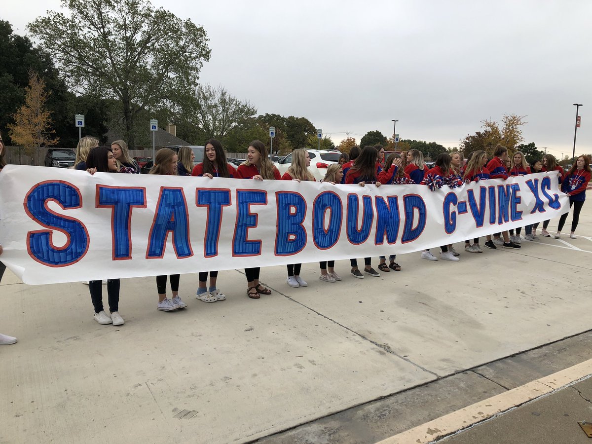 GCISD's tweet photo. Good Luck to the @GrapevineXC Girls&amp;Boys teams as they head to State. Meet is Sat. 11/9/19, Girls 1:10pm, Boys 1:50pm at Old Settler’s Park in Round Rock. https://t.co/59LCWOR0nN