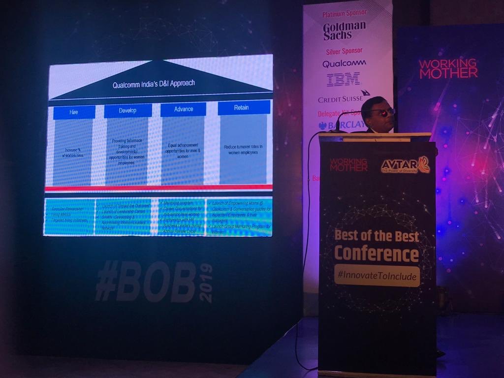 Mahesh Moorthy, Vice President - Engineering, Qualcomm Chennai attends the Avtar Best of the Best Conference, and shares his inspiring thoughts at the event. 
#Avtarbestofthebest #innovatetoinclude #Qualcomm