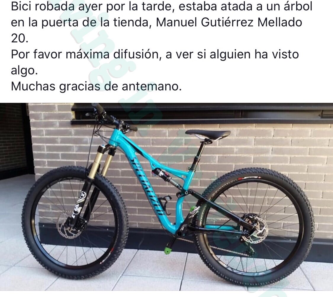 Nuevo robó ayer en <a href="/Valdebebas/">Valdebebas</a>, esta vez de una bici. Si alguien la ve o ha visto algo por favor que lo comunique. Gracias.

<a href="/JMDHortaleza/">Distrito de Hortaleza</a>

#robovdbb