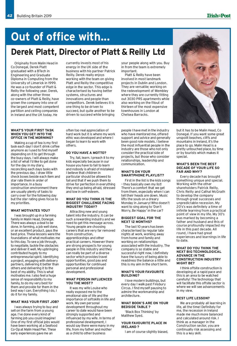 plattreilly's tweet photo. ‘Out of Office’ Newspaper Article with one of our owners Derek Platt…

#outofoffice
#plattreilly
#constructionuk https://t.co/hyFd4UrLO0