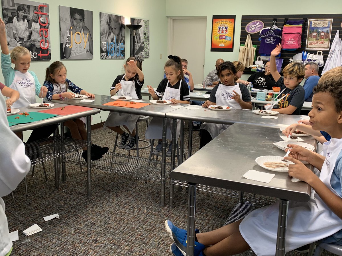 The girls loved learning about proper kitchen etiquette and making a molten chocolate cake with toppings.. they were surprised after school &amp; loved it!