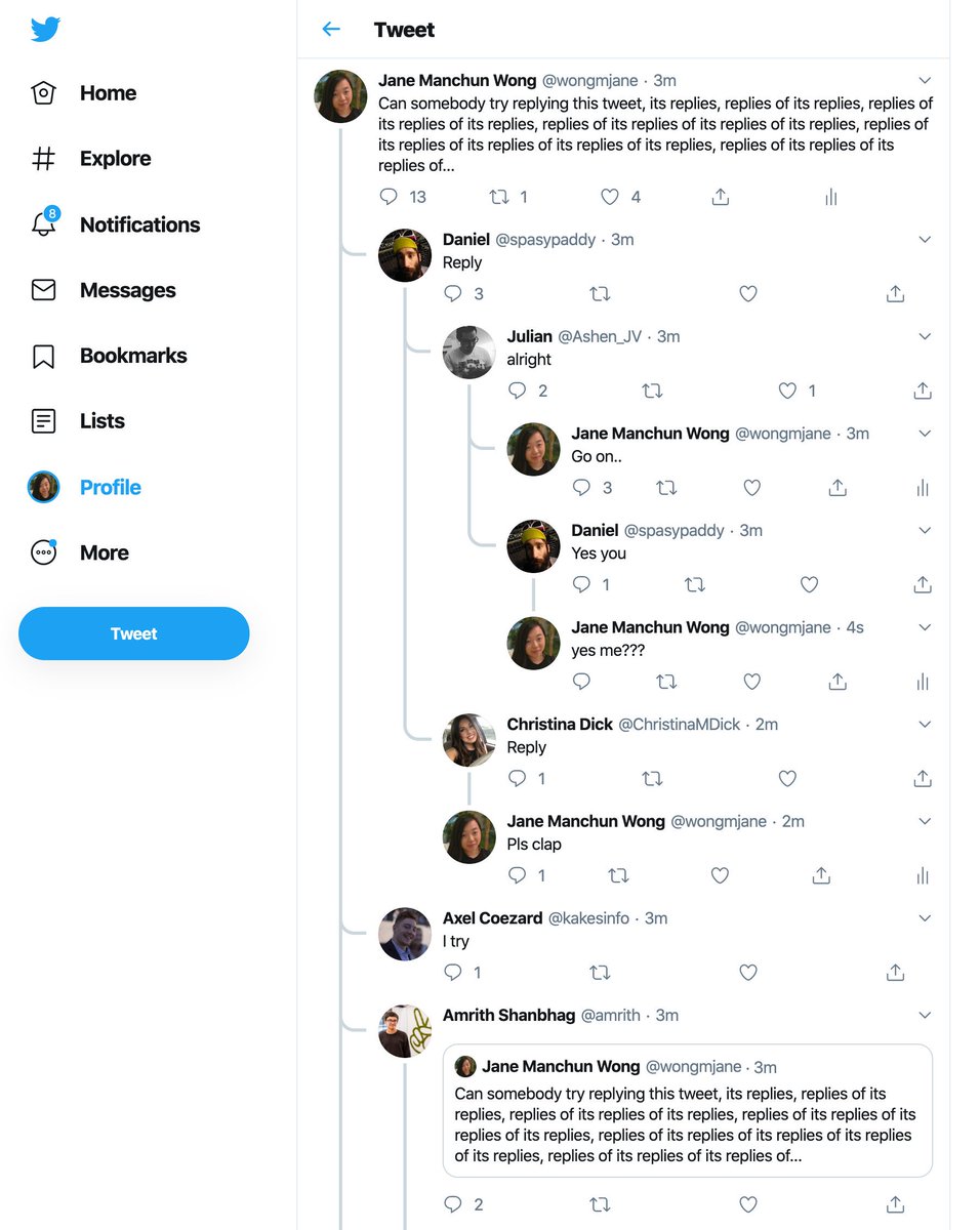 example of new layout for twitter comments that is similar to reddit's layout