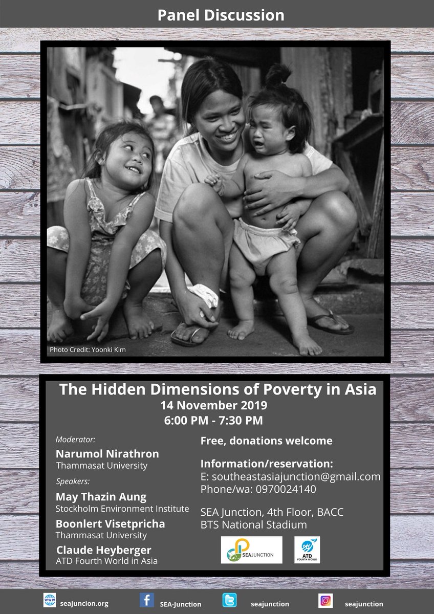 SEAJunction's tweet photo. The panel discussion on "The Hidden Dimensions of Poverty in Asia" will be held at @SEAJunction on 14 November at 6 PM.
Join along with us!
https://t.co/2nCepxoGPC
#HiddenPoverty #Poverty #Economic #HumanRights #SEAJunction #seajunctionevent #Asia #SoutheastAsia https://t.co/PvFaK9wrKx