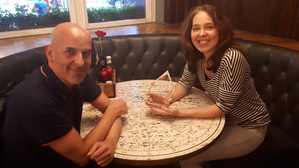 LeonieGreene's tweet photo. Thrilled to get my mits on my Lifetime Achievement Award from Chair @thesolartrade. Means a lot to me & it's the perfect note to leave on! Was my privilege to help develop the UK solar industry. Thanks to all mobilising #ClimateEmergency solutions, the most vital effort ever! X https://t.co/SbyzO7DYOJ