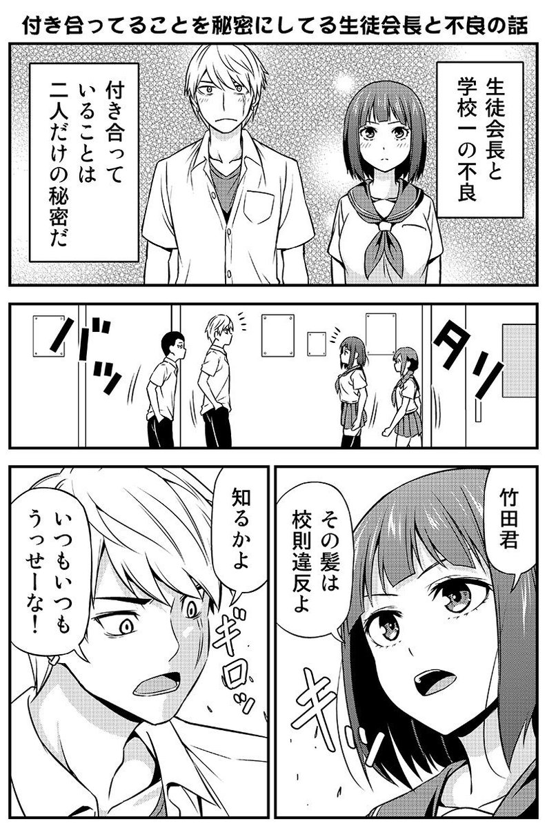 付き合ってることを秘密にしてる生徒会長と不良の話。

#漫画が読めるハッシュタグ
#創作漫画 
