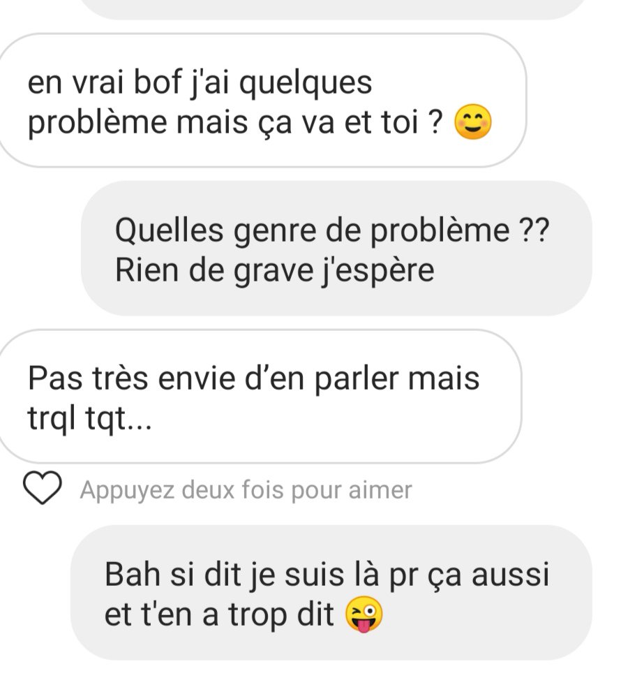 G répondu ça ya intérêt son problème C q'sa copine lui a voler son rouge à lèvre si nn ça va chier c moi qui vous ldit