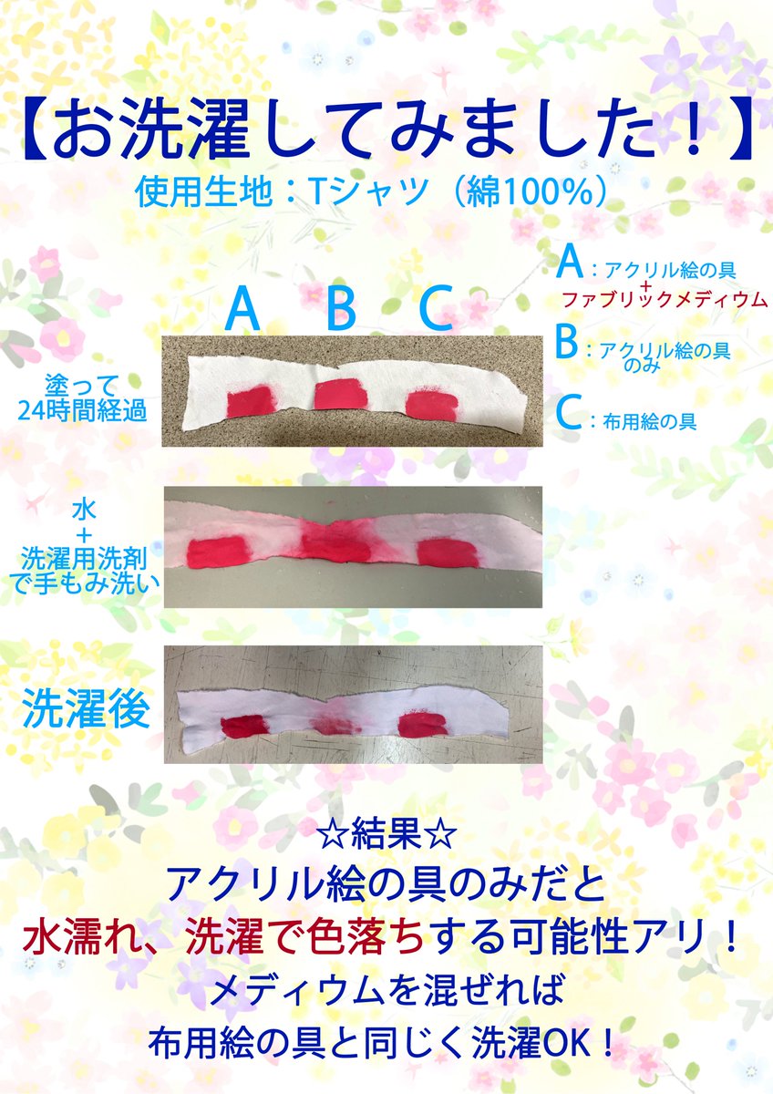 アシストウィッグ池袋店 V Tvittere 洗濯して本当に大丈夫 アクリル絵の具だけだとどうなるの ということで 実際にお洗濯実験してみました 色落ち メディウム アクリル絵の具 ナシ アクリル絵の具のみ アリ 布用絵の具 ナシ という結果に アシストウィッグ池袋店 V Tvittere 洗濯して本当に大丈夫 アクリル絵の具だけだとどうなるの ということで 実際にお洗濯実験してみました 色落ち メディウム アクリル絵の具 ナシ アクリル絵の具のみ アリ 布用絵の具 ナシ という結果に