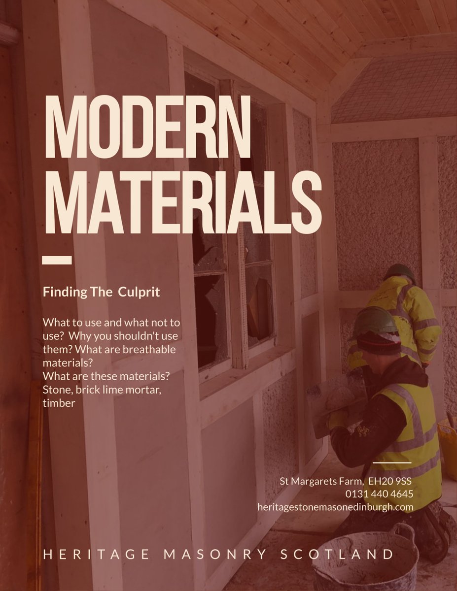 limemortarscot's tweet image. The inappropriate use of modern materials like plaster, cement, concrete, or sealants like silicone, mastic and acrylics, is what traps moisture into old buildings causing #dampproblems. We study the origins of a building to discover the way it was initially built and designed.