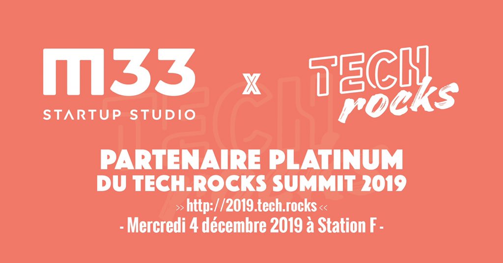 TechRocksFr's tweet photo. 📢 Cette année nous avons le plaisir de retrouver un partenaire qui nous soutient depuis notre #premier Summit : @M33 en tant que partenaire Platinium pour notre #TechRocksSummit le 4 décembre à @Station F ! 
🏃‍♀️🏃‍♂️Retrouvez @M33 au
#TechRocksSummit2019 https://t.co/8sfJx4z7sl https://t.co/nQfWjZPZsY