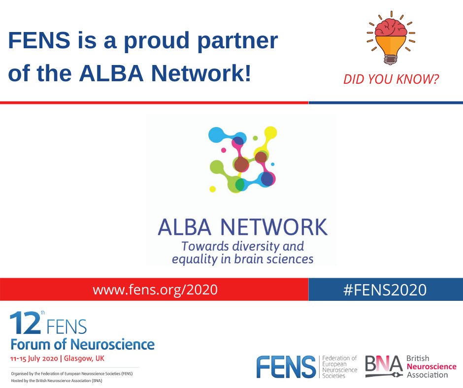 FENS (@fensorg) on Twitter photo Did you know? #FENS2020
The <a href="/network_alba/">ALBA Network</a> ,launched in July 2019 at the FRM, is a network that aims to raise awareness on equality and diversity in brain sciences!
Learn more about the ALBA Network and join the initiative: ow.ly/M54I50x18A5 Did you know? #FENS2020
The <a href="/network_alba/">ALBA Network</a> ,launched in July 2019 at the FRM, is a network that aims to raise awareness on equality and diversity in brain sciences!
Learn more about the ALBA Network and join the initiative: ow.ly/M54I50x18A5