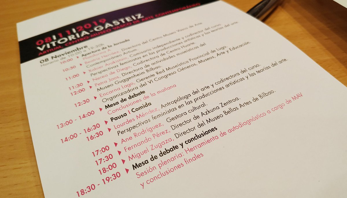 Seila_Fdz's tweet photo. Egunon desde Jornadas sobre #museos y #género organizado por #PlataformaA #Foro19 en #Artium "Vitoria-Gasteiz #operacionmuseosmav #mujeres #artecontemporaneo #representacion #congress #gender #women #museums acompañando a mis compañeras de Plataforma A. https://t.co/LcCvPI9mnG
