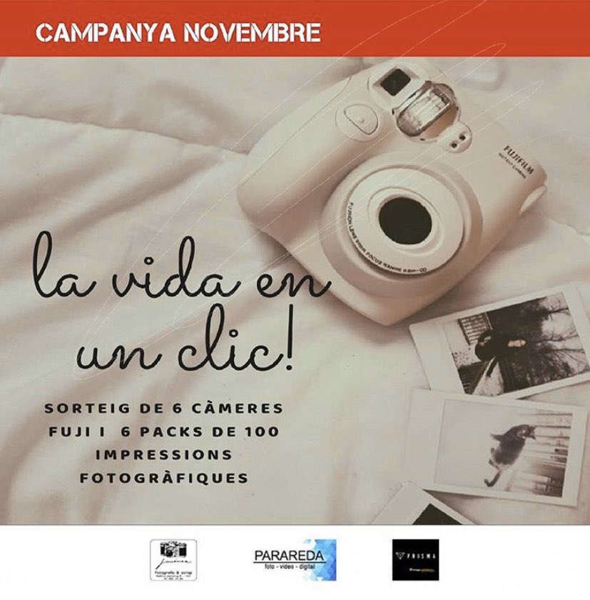 TargetaUrbana's tweet photo. Campanya de novembre de la Targeta Urbana Vic! Sorteig de 6 càmeres @fuji_instax i 6 packs d’impressió a fotogràfiques! 📷📸 @viccomerc #vic https://t.co/163h6Ssp0X