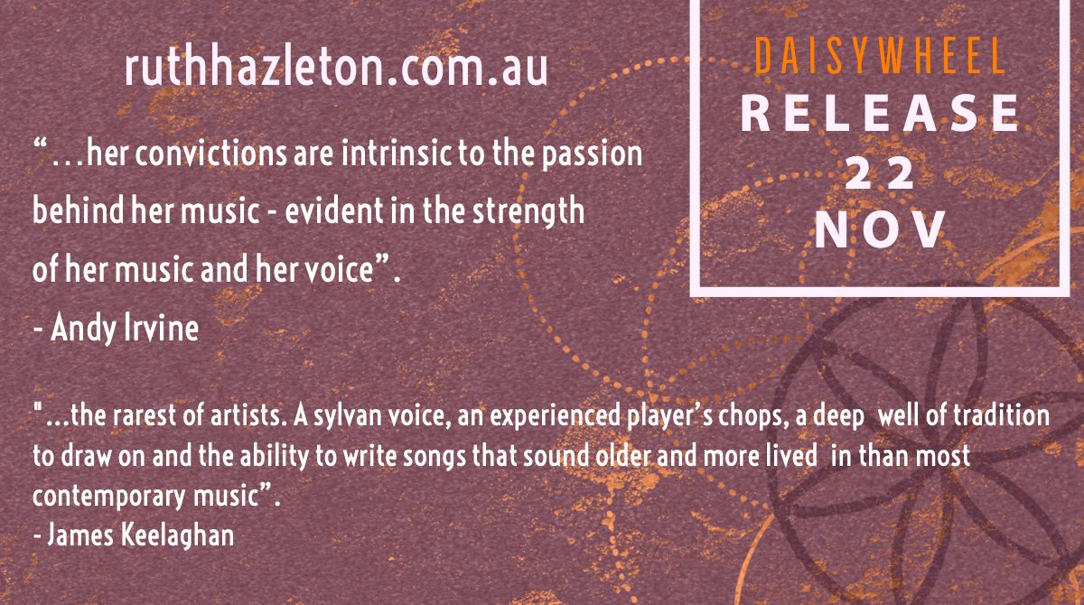 #DAISYWHEEL release just two weeks away. 

“A record with traditional roots that could take its place and hold its own on any current playlist”. – Mick Thomas (Weddings, Parties, Anything) 

@FRUK <a href="/Fatea_Magazine/">Fatea</a> <a href="/BluesRootsRadio/">The Sound Cafe</a> 

#folkmusic #folksinger #electricfolk #folkrock