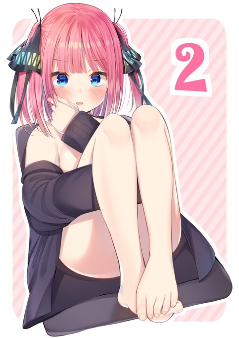 呉亮宏 🌸イ🦋ラ🎧ス🍀ト⭐さんがTwitterに投稿した中野二乃(五等分の花嫁)のイラスト。