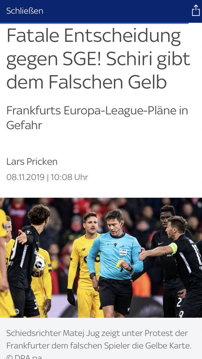 Wie kann sowas überhaupt möglich sein, nicht nur dass im Hinspiel <a href="/Eintracht/">Eintracht Frankfurt</a> verpfiffen wurde, da Elfmeter nicht gegeben worden sind sondern auch im Rückspiel wieder Frankfurt die Leidtragenden sind. Die FIFA sollte sich was die Schiedsrichter betrifft nochmal besprechen