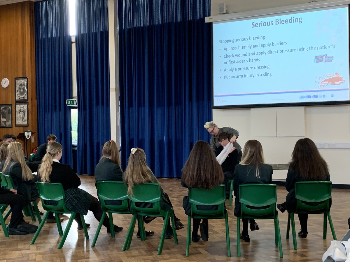 Almost 60 students training and receiving a first aid qualification today #ilovehealthandsocialcare #vocationalsubjectsareawesome