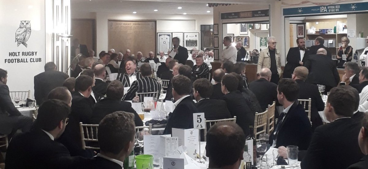 Great to see Guy Roper laughing hysterically, at another one of my stories from yesteryear, at the <a href="/HoltRFC/">Holt RFC</a> annual dinner last night ! <a href="/hillier0farmer/">david hillier</a> @RichardMorriss1 @markbrowngap <a href="/benyoungs09/">Ben Youngs</a> <a href="/TomYoungs87/">Tom Youngs</a> <a href="/ben_pienaar/">Ben Pienaar</a> @QualifiedSucces <a href="/MattPurling/">Matt Purling</a> <a href="/JakevanPoortvli/">Jake van Poortvliet</a> <a href="/JoeBuxton/">Joe B</a>