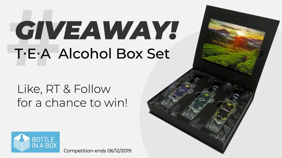 🎉🎉It's time for another #GIVEAWAY! 😃📣

This time we're not just giving away 1 bottle in a box, but 3 bottles in a box! 3 5cl bottles of TEA Jasmine Gin, Earl Grey Gin and Earl Grey Vodka, all for 1 lucky winner.

⭐️Like, 
⭐️RT, + 
⭐️Follow for a chance to win!