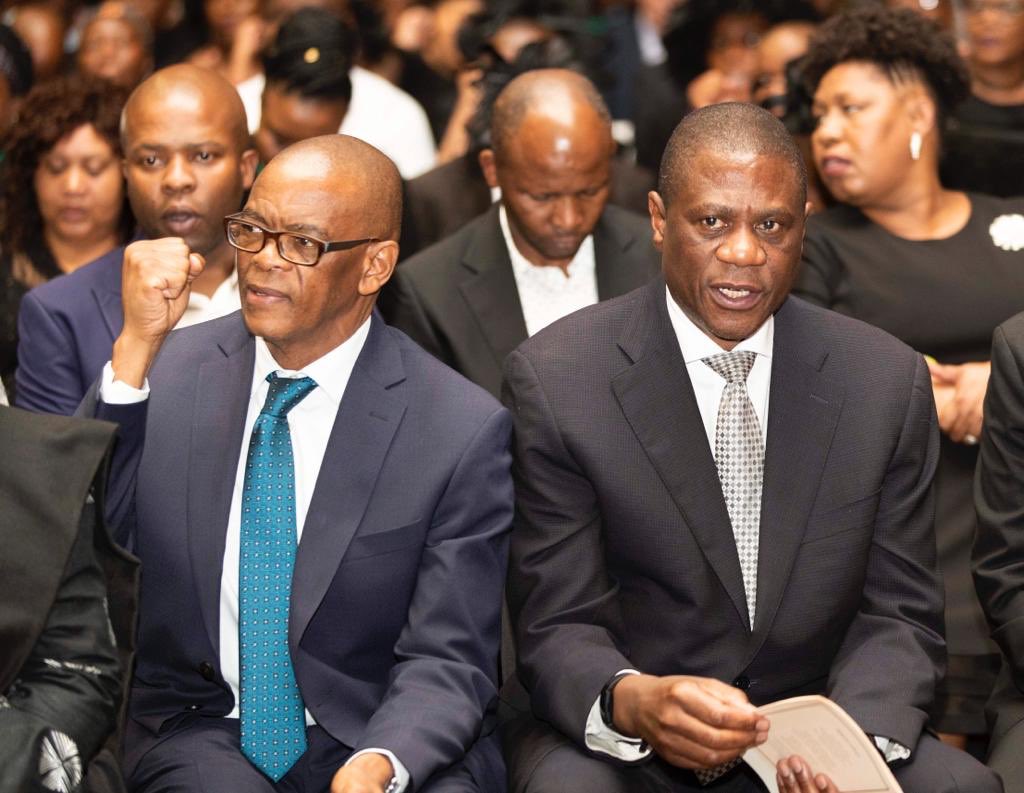 MYANC's tweet photo. The Provincial Official Funeral Service of the late Cde Thuliswa Nkabinde-Khawe gets underway at the Vereeniging City Hall.  

ANC delegation led by National officials: SG Cde Ace Magashule &amp; TG Cde Paul Mashatile 

#RIPThuli #RIPCdeThuliNkabindeKhawe https://t.co/7QKjicko56