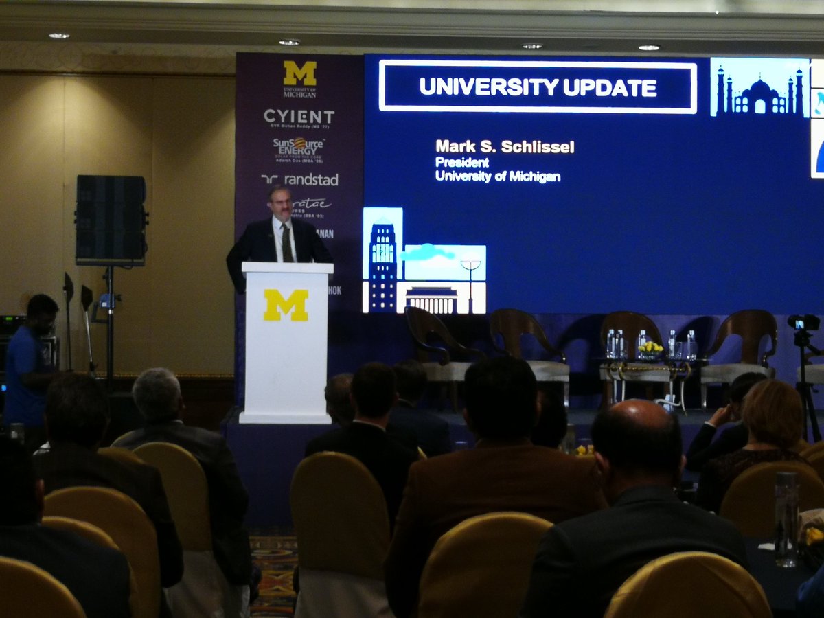 #umich has deep roots in India. 6000 Indian students have graduated from India, there are more than 800 students from India making it the second biggest group of international students- Mark Schlissel #UMIAA2019 <a href="/umCSAS/">Center for South Asian Studies</a>