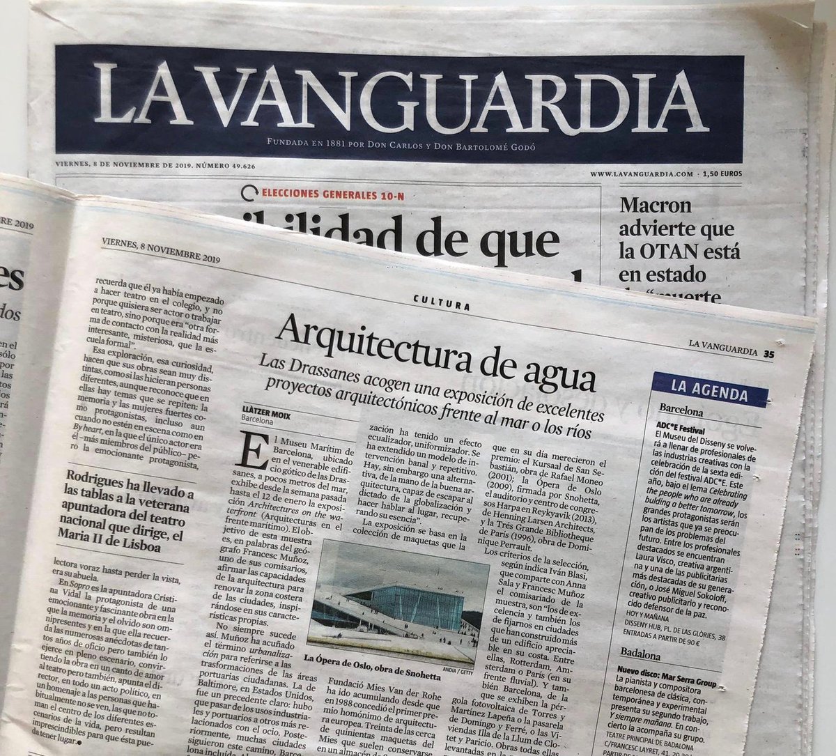 🗞Hoy en @LaVanguardia, artículo de Llàtzer Moix 'Arquitectura de agua' sobre la exposición #WaterfrontArchitecture que se podrá ver hasta el 12.01.20 en el @MuseuMaritim: lavanguardia.com/cultura/201911…
@ArquxArqu