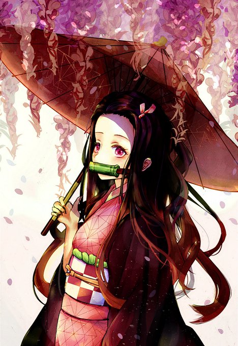 Ryou Tsuki(BM)さんがTwitterに投稿した竈門禰豆子(鬼滅の刃)のイラスト。