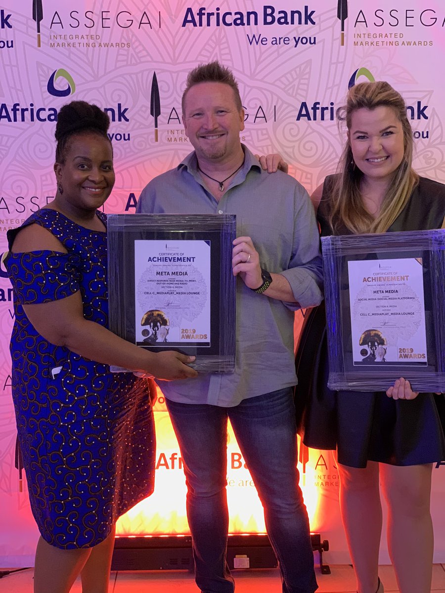 meta_za's tweet image. Last night we were honored to win two awards with our partners @UltimateMediaZA at the #AssegaiAwards2019 for our awesome client Cell C. We work with some amazing people!