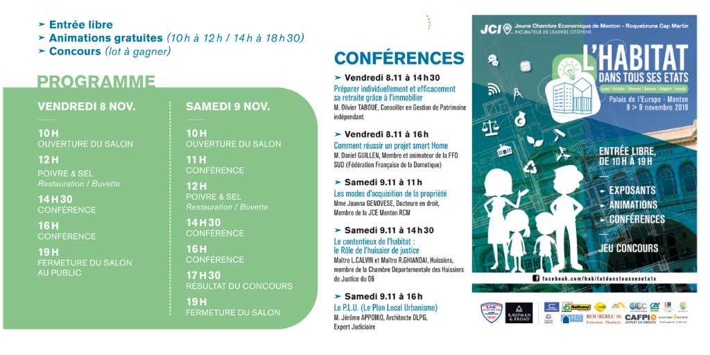 Le cabinet <a href="/SeguiEtPaoli/">𝐒𝐄𝐆𝐔𝐈 & 𝐏𝐀𝐎𝐋𝐈</a> sera présent au salon de l'habitat qui aura lieu le 8 et le 9 novembre à Menton 🏠
- Securkeys discutera avec vous de leur nouveau service d'assistance 🔑
- Verisure pourra vous renseigner sur les moyens de sécuriser votre maison 🎦
N'hésitez pas à venir