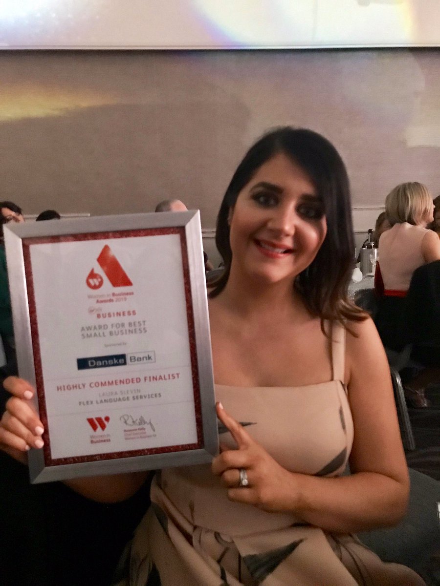 FlexLangServ's tweet photo. Congratulations 🎉 

Our manger Laura picked up a highly commended at last night’s @wibni awards in the small business category #WIBAwards19

#TeamFlex https://t.co/wFcMEW0nZ1