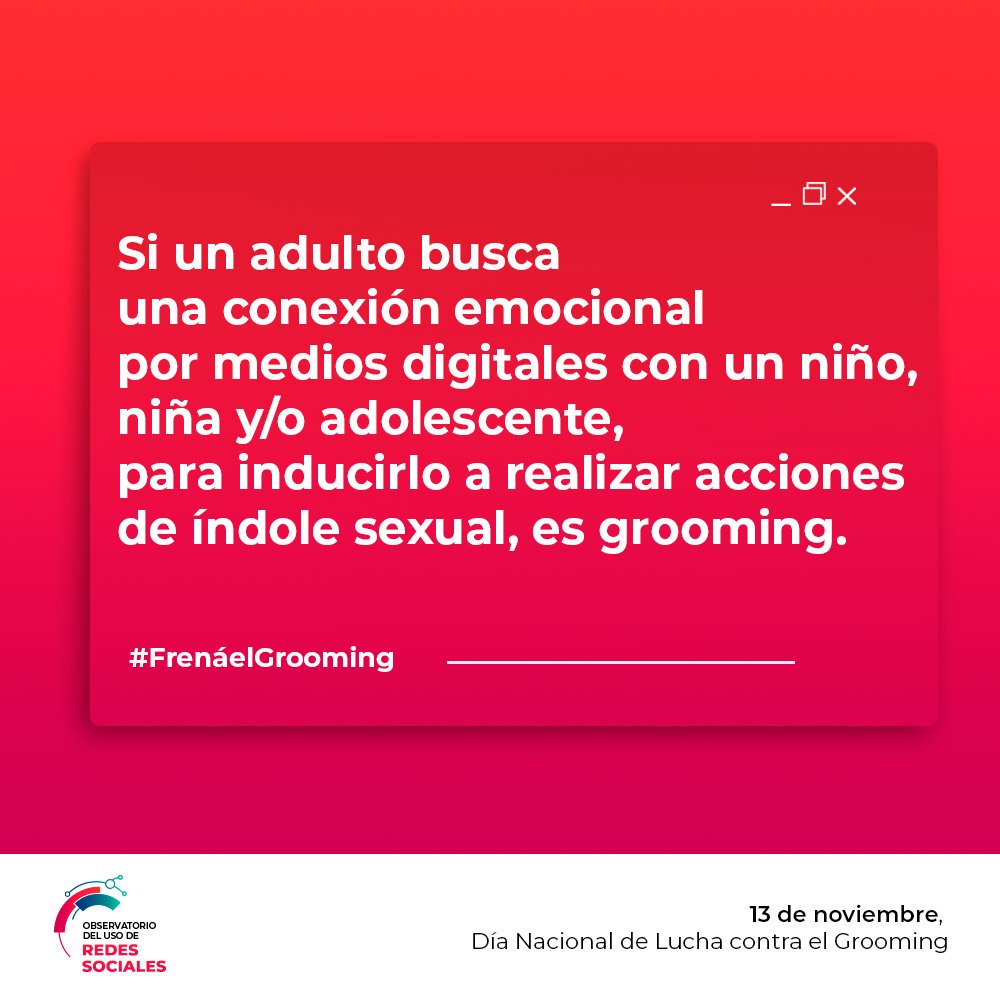 ¿Es quien dice ser? 🤔

🤚 #FrenáelGrooming es una iniciativa de Observatorio <a href="/rrss_bahia/">Observatorio de Redes Sociales - Bahía Blanca</a> por el Día Nacional de Lucha contra el Grooming.

Compartí, difundí, ¡sumate!