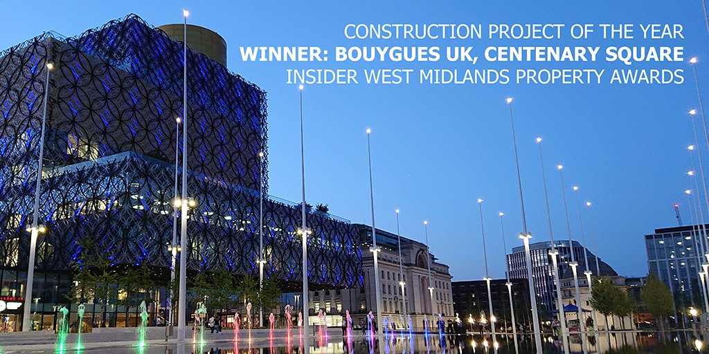 Our redevelopment of Centenary Square won Construction Project of the Year at the Insider West Midlands Property Awards last night! Well done to our fantastic team! 👏 @insiderwestmids #WestMidsProp #ProjectOfTheYear #Awards #BuiltbyBouygues