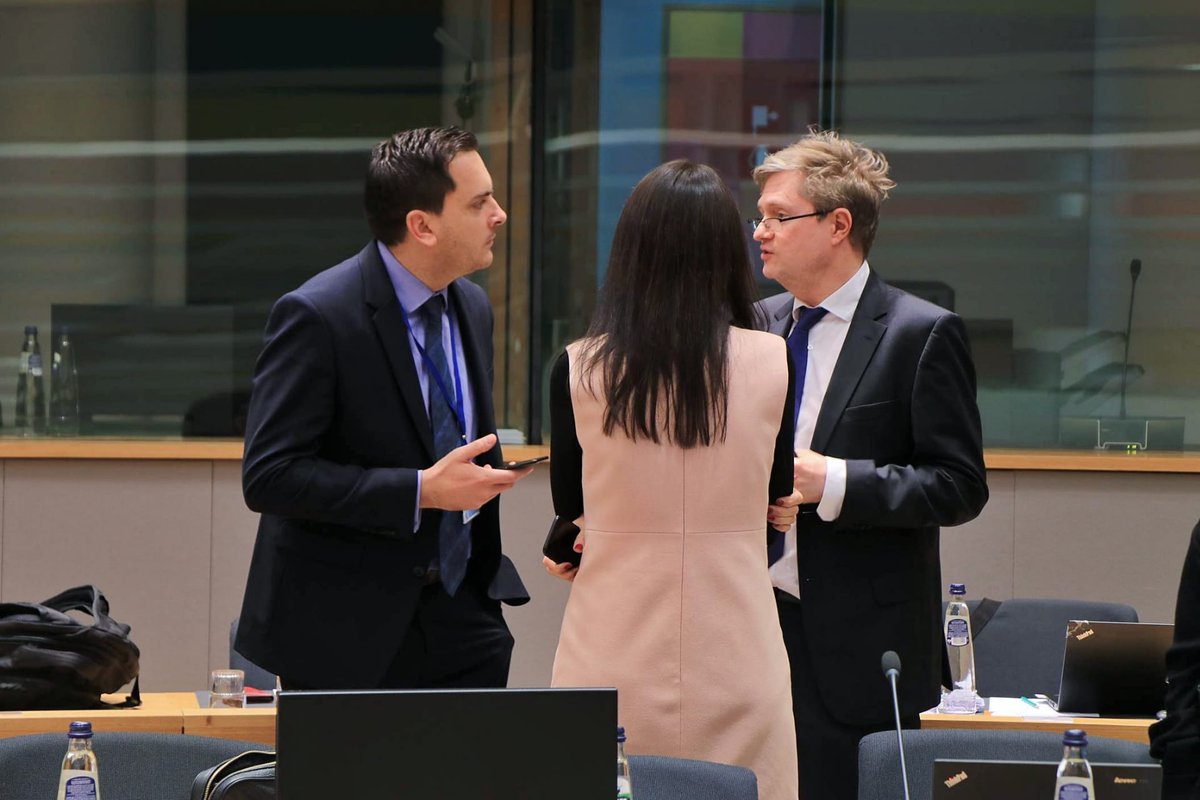CroatiaInEU's tweet photo. Finance ministers continuing a busy day at #ECOFIN under #EU2019FI. On the agenda:
✅Taxation issues (transmission and exchange of VAT-relevant payment data; special #VAT scheme for small enterprises)
✅ #ClimateFinance
✅ #DigitalTaxation
✅ #EUStatistics https://t.co/wSXFud9Sxq
