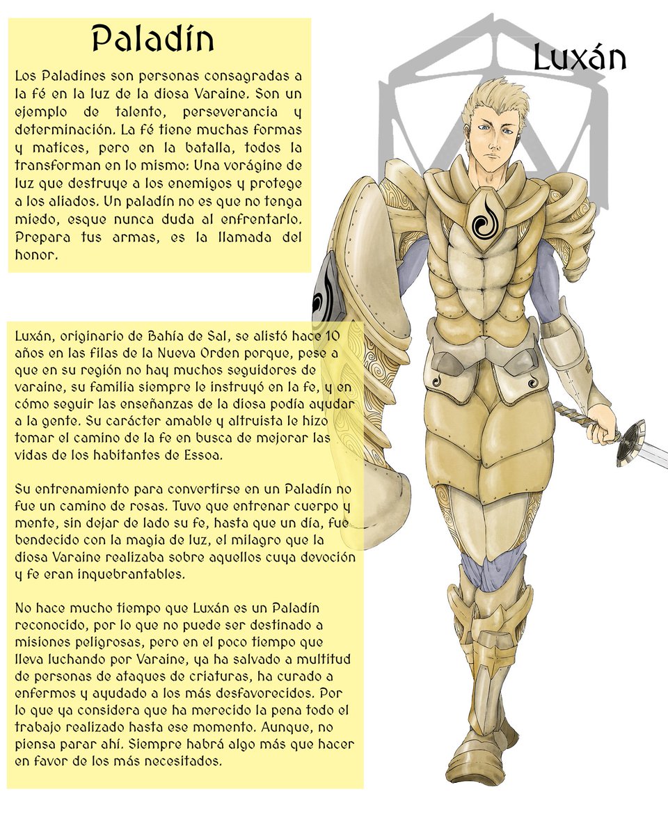 roleupgames's tweet photo. Y por último, pero no menos importante, este es Luxán, el paladín. Además de guaperas, es un buenazo... ¡Hasta que insultas a Varaine! https://t.co/jcU77V5Arb