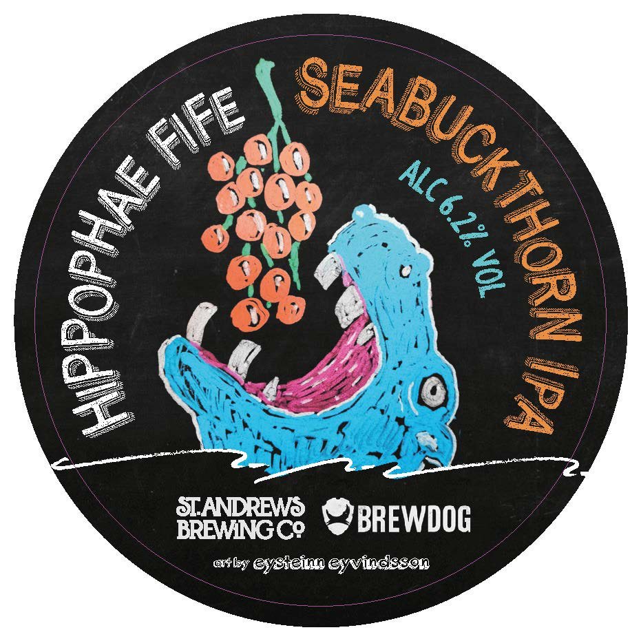 Love this artwork for our #Brewdog #collabfest beer, Hippophae Fife. It was Eysteinn Eyvindsson in #Reykjavík <a href="/BrewDogRvk/">BrewDog Reykjavík</a> who sketched it and we saw it online. Once we got his permission, we sent it off to get mocked up. No hippos were harmed #scotbeer