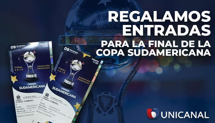 Unicanal's tweet photo. ¿Querés ganarte entradas para la gran final de la @CONMEBOL #Sudamericana? ✨ ⚽🎉 

1⃣ Contanos a qué equipo vas a alentar.
2⃣ Dale RT 🔃 a esta publicación.
3⃣ Arrobá a tu acompañante.
¡Y ya estás participando!

Estate atento HOY a #DeportesUnicanal desde las 12 del mediodía.⏰ https://t.co/XrMocaZgTY