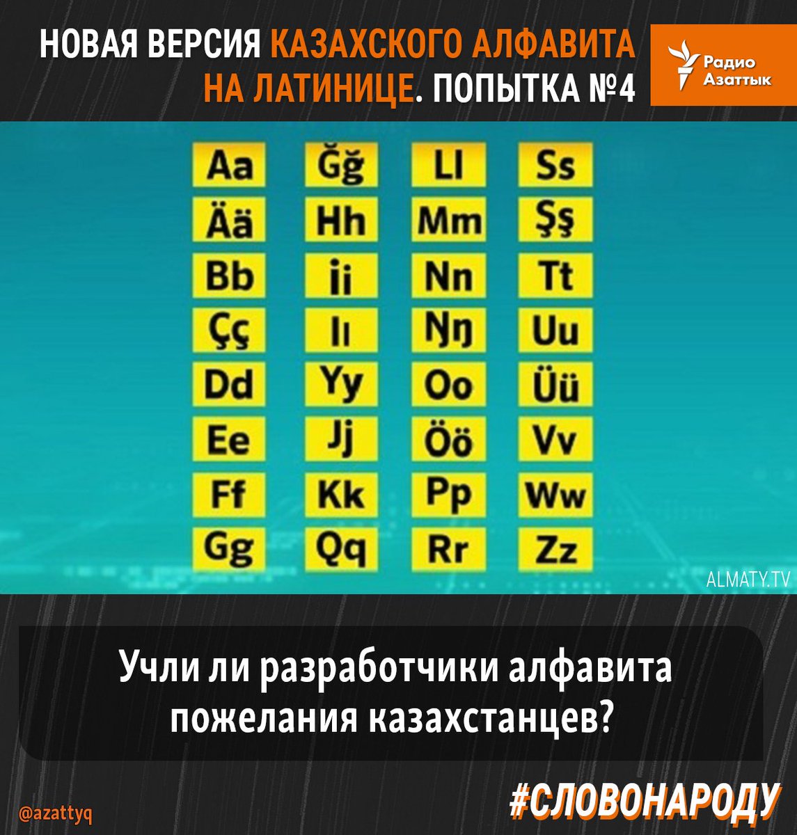 Новый казахский алфавит