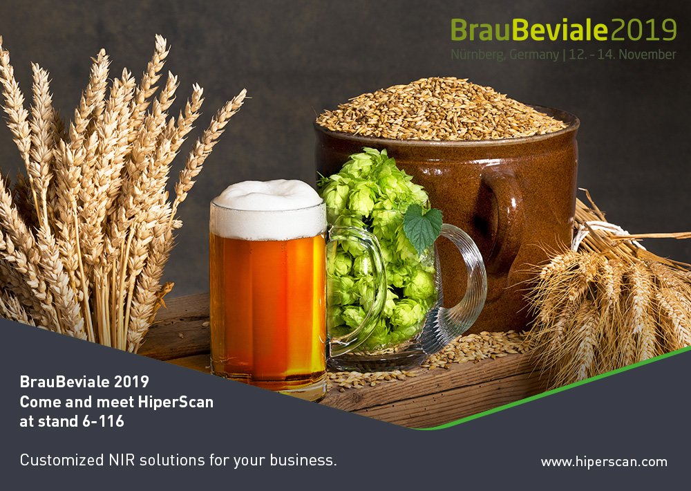 hiperscan's tweet photo. #BrauBeviale #2019 #Nuernberg #HiperScan will be there from tuesday to thursday (November 12 to 14) presenting our #NIR #Analyzer #FinderSD and our solutions for your #beer #analysis. Come and meet us at stand 6-116. https://t.co/Si2CFuYfRt